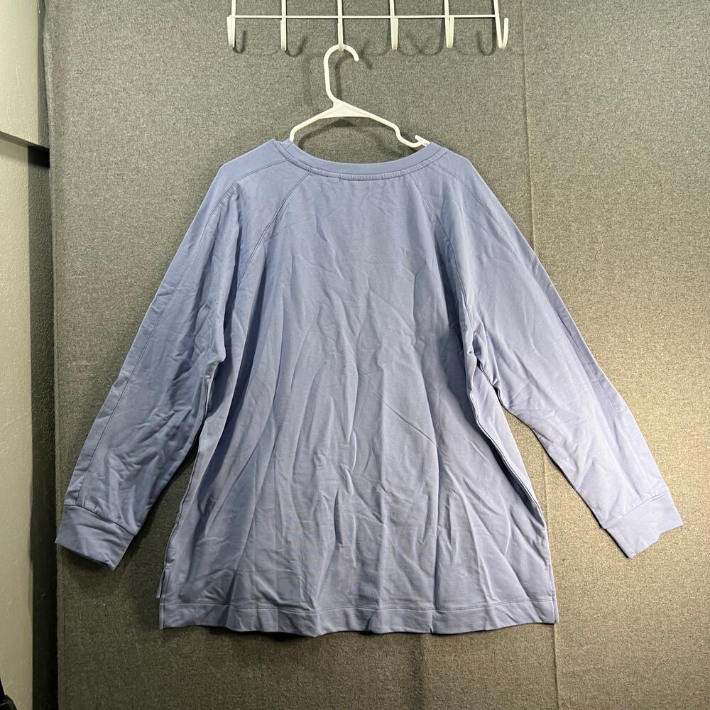 Isaac Mizrahi Live! Soho French Terry Pullover Dusty Cool Blue X-Large - Picture 2 of 8